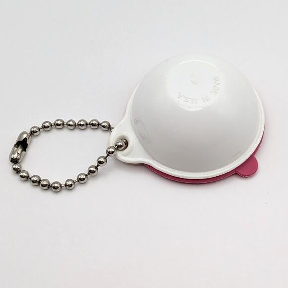 Vintage Plastic Tupperware Miniature Thatsabowl Pink Lid Keychain Trinket - Picture 4 of 6